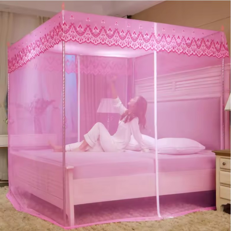 Romantic Square Lace Mosquito Net – Princess Canopy with Stainless Steel Frame for Single, Double & Queen Beds - Image 5