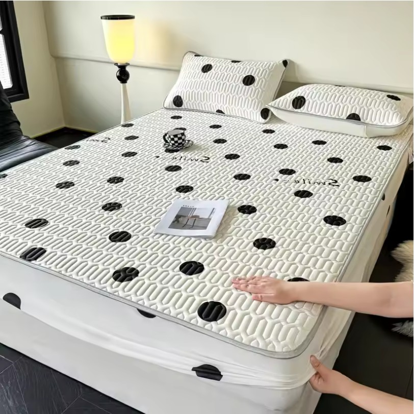 Natural Latex Summer Cooling Mat – Soft Breathable Mattress Cover with Pillowcase - Image 5