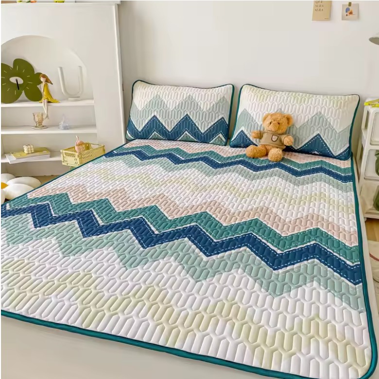 Cooling Bed Mat Set – Thick Latex Filling with Breathable Ice Silk Fabric - Image 2